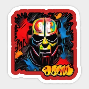 mf doom mask : water paint abstract design Sticker